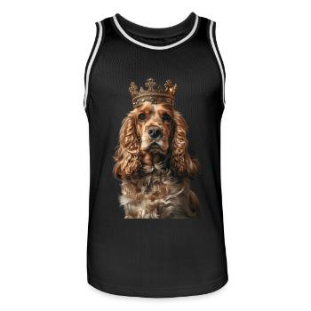 Cocker Spaniel - Maillot de basket Homme - noir/blanc - Devant - AI Model Male 185 dark (185cm)