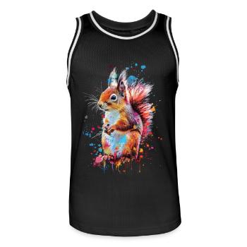 Squirrel - Men's Basketball Jersey - black/white - Front - AI Model Male 185 dark (185cm)
