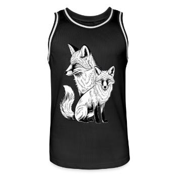 Fuchs - Männer Basketball-Trikot - Schwarz/Weiß - Vorne - AI Model Male 185 dark (185cm)