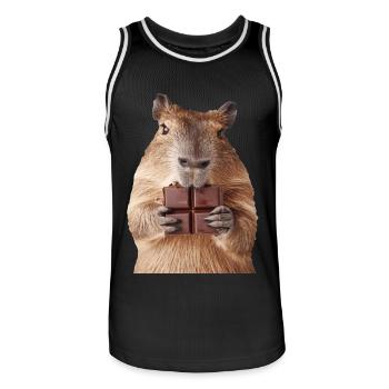 Wasserschwein - Männer Basketball-Trikot - Schwarz/Weiß - Vorne - AI Model Male 185 dark (185cm)