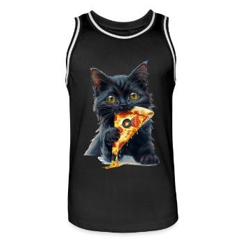 Katze - Männer Basketball-Trikot - Schwarz/Weiß - Vorne - AI Model Male 185 dark (185cm)