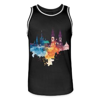 Elk - Men's Basketball Jersey - black/white - Front - AI Model Male 185 dark (185cm)