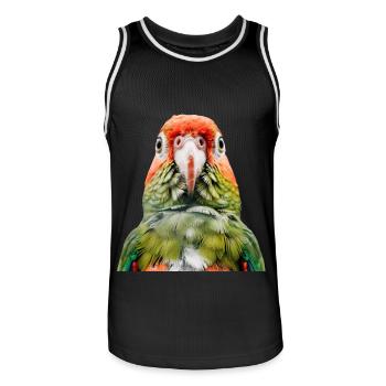 Sittiche - Männer Basketball-Trikot - Schwarz/Weiß - Vorne - AI Model Male 185 dark (185cm)