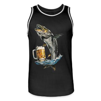 Tarpon Bier - Männer Basketball-Trikot - Schwarz/Weiß - Vorne - AI Model Male 185 dark (185cm)