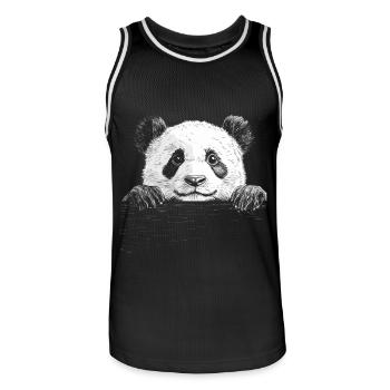 Panda - Männer Basketball-Trikot - Schwarz/Weiß - Vorne - AI Model Male 185 dark (185cm)