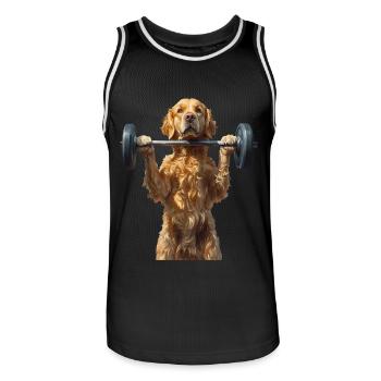 Golden Retriever - Männer Basketball-Trikot - Schwarz/Weiß - Vorne - AI Model Male 185 dark (185cm)
