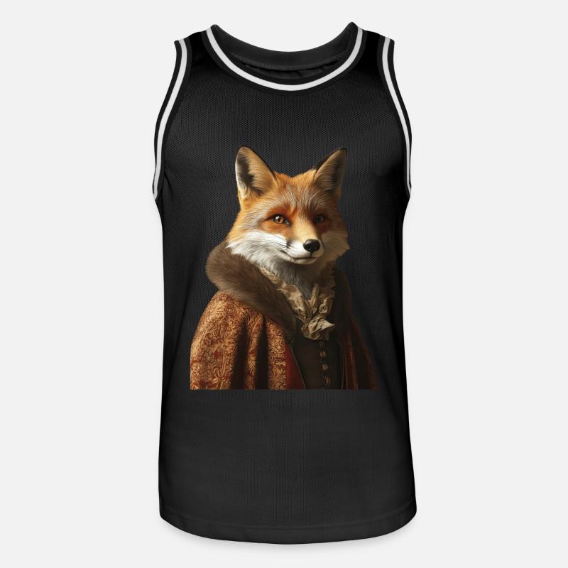 Fuchs - Männer Basketball-Trikot - Schwarz/Weiß
