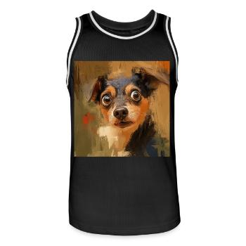 Hund - Männer Basketball-Trikot - Schwarz/Weiß - Vorne - AI Model Male 185 dark (185cm)