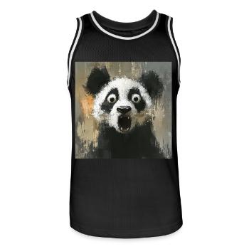 Panda - Männer Basketball-Trikot - Schwarz/Weiß - Vorne - AI Model Male 185 dark (185cm)