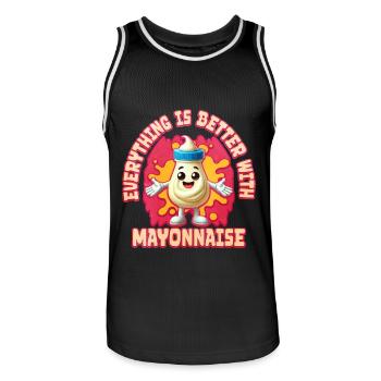 Mayonnaise - Männer Basketball-Trikot - Schwarz/Weiß - Vorne - AI Model Male 185 dark (185cm)