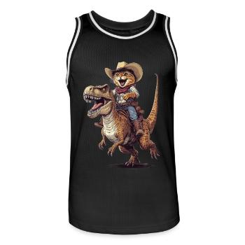 Katze - Männer Basketball-Trikot - Schwarz/Weiß - Vorne - AI Model Male 185 dark (185cm)