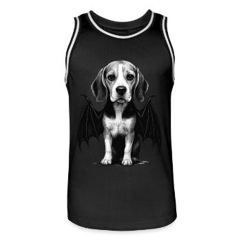 Beagle - Männer Basketball-Trikot - Schwarz/Weiß - Vorne - AI Model Male 185 dark (185cm)