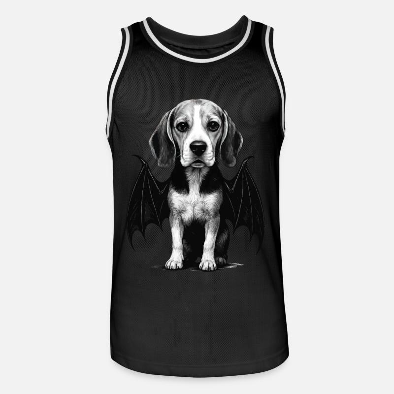 Beagle - Männer Basketball-Trikot - Schwarz/Weiß
