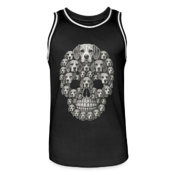 Beagle - Männer Basketball-Trikot - Schwarz/Weiß - Vorne - AI Model Male 185 dark (185cm)