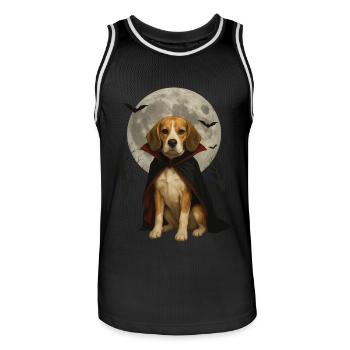 Beagle - Männer Basketball-Trikot - Schwarz/Weiß - Vorne - AI Model Male 185 dark (185cm)