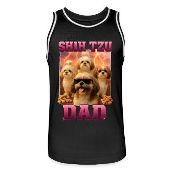 Shih Tzu - Männer Basketball-Trikot - Schwarz/Weiß - Vorne - AI Model Male 185 dark (185cm)