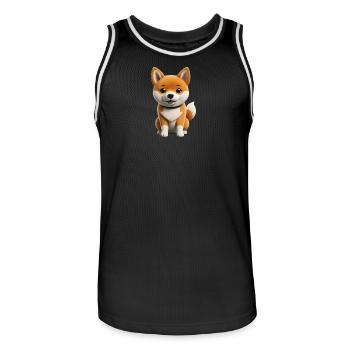 Shiba inu Hund - Männer Basketball-Trikot - Schwarz/Weiß - Vorne - AI Model Male 185 dark (185cm)