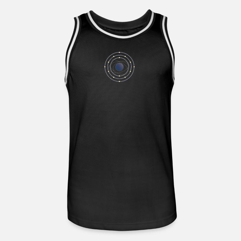 Electron Shell Flow - Wissenschaft in Bewegung - Männer Basketball-Trikot - Schwarz/Weiß
