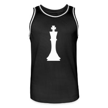 schachfigur könig - Männer Basketball-Trikot - Schwarz/Weiß - Vorne - AI Model Male 185 dark (185cm)