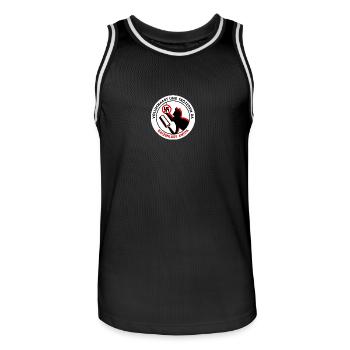 Full of hair and still there: CAT LADY ANTIFA - Men's Basketball Jersey - black/white - Front - AI Model Male 185 dark (185cm)