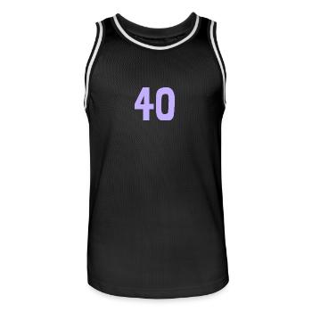40. 40 ANS. 40e ANNIVERSAIRE. ANNIVERSAIRE 40 ANS. - Maillot de basket Homme - noir/blanc - Devant - AI Model Male 185 dark (185cm)