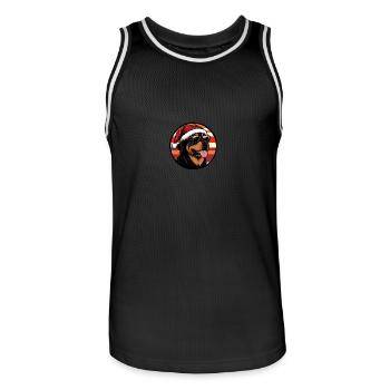 Rottweiler Dog Christmas Cool - Men's Basketball Jersey - black/white - Front - AI Model Male 185 dark (185cm)