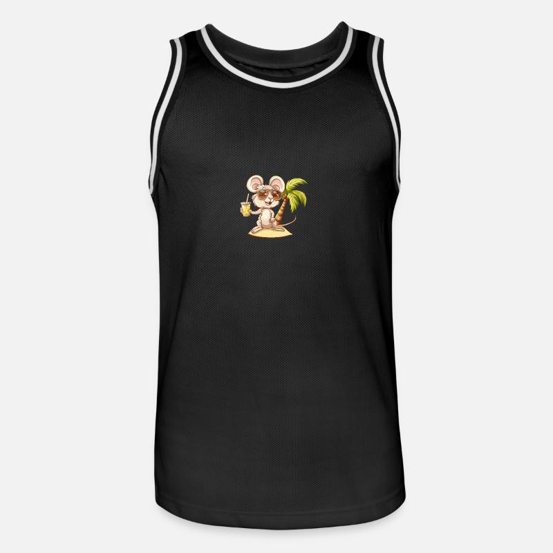 Maus Sommer Strand Comic - Männer Basketball-Trikot - Schwarz/Weiß