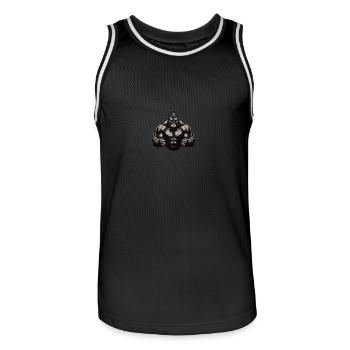 Gorilla Beast Fitness Muscles - Men's Basketball Jersey - black/white - Front - AI Model Male 185 dark (185cm)