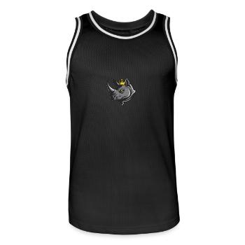Couronne de tête de rhinocéros - Maillot de basket Homme - noir/blanc - Devant - AI Model Male 185 dark (185cm)