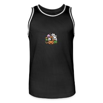 Halloween Party Figures Kawaii - Men's Basketball Jersey - black/white - Front - AI Model Male 185 dark (185cm)
