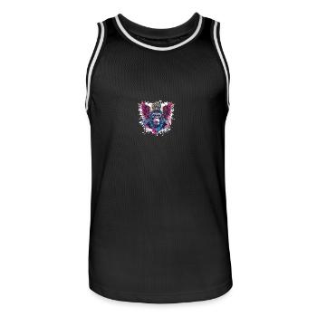 Gorilla Wappen Porträt Bunt - Männer Basketball-Trikot - Schwarz/Weiß - Vorne - AI Model Male 185 dark (185cm)