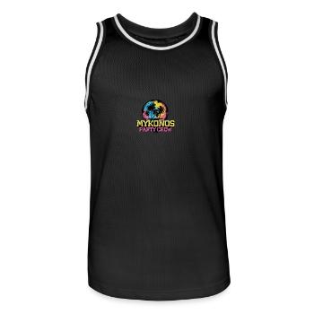 L’équipe de l’équipe de Mykonos Party - Maillot de basket Homme - noir/blanc - Devant - AI Model Male 185 dark (185cm)