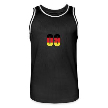 9 Numéro Allemagne Maillot - Maillot de basket Homme - noir/blanc - Devant - AI Model Male 185 dark (185cm)
