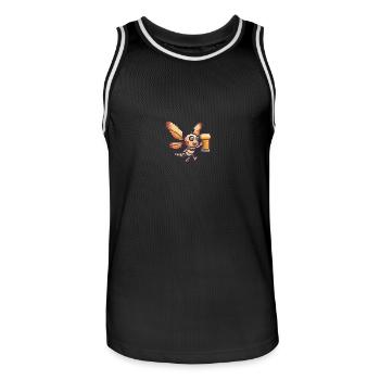 Libellule bière pixel - Maillot de basket Homme - noir/blanc - Devant - AI Model Male 185 dark (185cm)