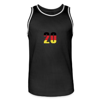 Maillot 20 Numéro Allemagne - Maillot de basket Homme - noir/blanc - Devant - AI Model Male 185 dark (185cm)