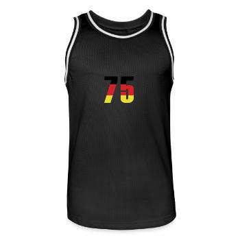 75 Number Germany Jersey - Men's Basketball Jersey - black/white - Front - AI Model Male 185 dark (185cm)