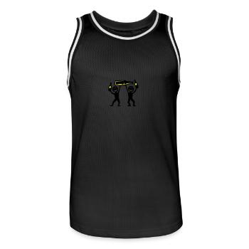 Enterrement de vie de garçon Beer Stick Figure - Maillot de basket Homme - noir/blanc - Devant - AI Model Male 185 dark (185cm)