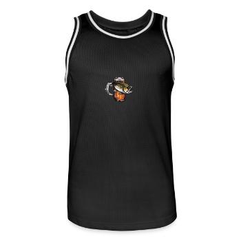 Pêche Pêche Bière - Maillot de basket Homme - noir/blanc - Devant - AI Model Male 185 dark (185cm)