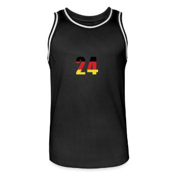 Maillot 24 Numéro Allemagne - Maillot de basket Homme - noir/blanc - Devant - AI Model Male 185 dark (185cm)