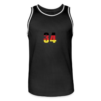 Maillot 34 Numéro Allemagne - Maillot de basket Homme - noir/blanc - Devant - AI Model Male 185 dark (185cm)