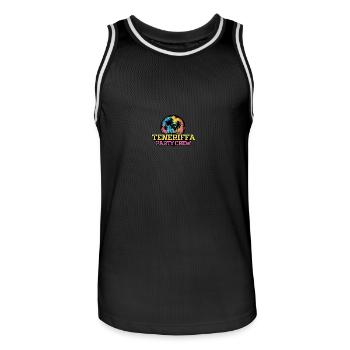 Tenerife Party Crew Team - Men's Basketball Jersey - black/white - Front - AI Model Male 185 dark (185cm)