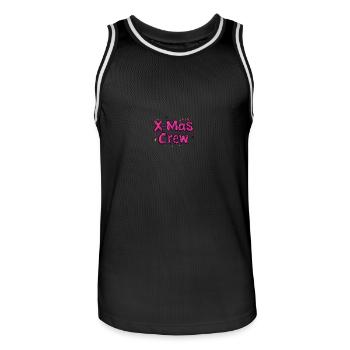 X-Mas Crew - Men's Basketball Jersey - black/white - Front - AI Model Male 185 dark (185cm)