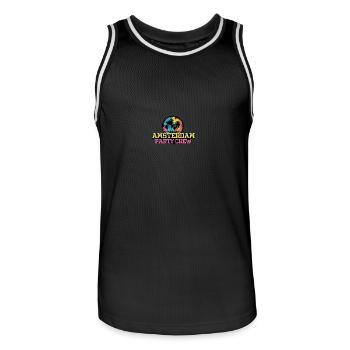 Amsterdam Party Crew Team - Men's Basketball Jersey - black/white - Front - AI Model Male 185 dark (185cm)