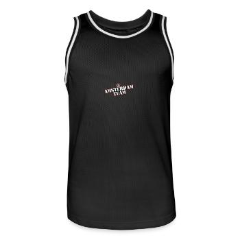 Amsterdam Team - Men's Basketball Jersey - black/white - Front - AI Model Male 185 dark (185cm)