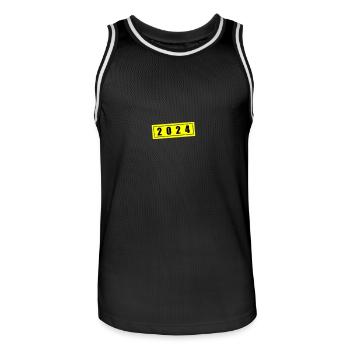 Année 2024 - Maillot de basket Homme - noir/blanc - Devant - AI Model Male 185 dark (185cm)