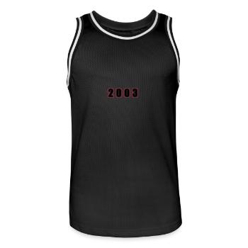 2003 Year Birthday - Men's Basketball Jersey - black/white - Front - AI Model Male 185 dark (185cm)