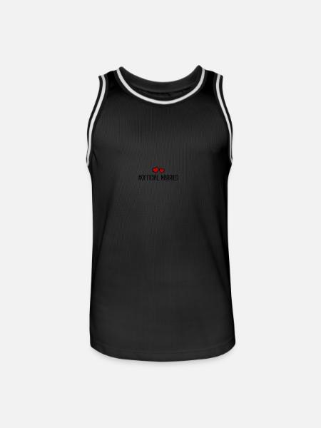 Married Wedding Heart - Men's Basketball Jersey - black/white