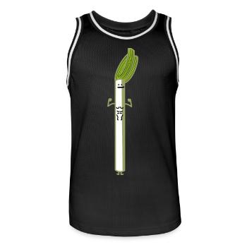 funny leek - Men's Basketball Jersey - black/white - Front - AI Model Male 185 dark (185cm)