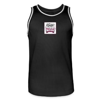 Beste Mom: Für immer im Herzen - Männer Basketball-Trikot - Schwarz/Weiß - Vorne - AI Model Male 185 dark (185cm)
