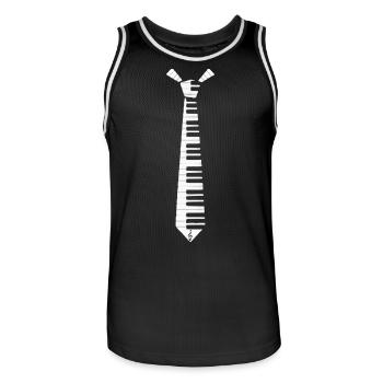 Cravate de touches de piano pour pianistes - Maillot de basket Homme - noir/blanc - Devant - AI Model Male 185 dark (185cm)